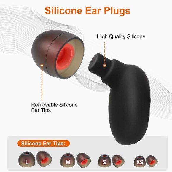 NEW Reusable Ear Plugs Sleeping Noise Cancelling Silicone 8 Ear Tips in XS/X/M/L - Picture 4 of 13